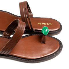 Sandália dedo pedra malaquita